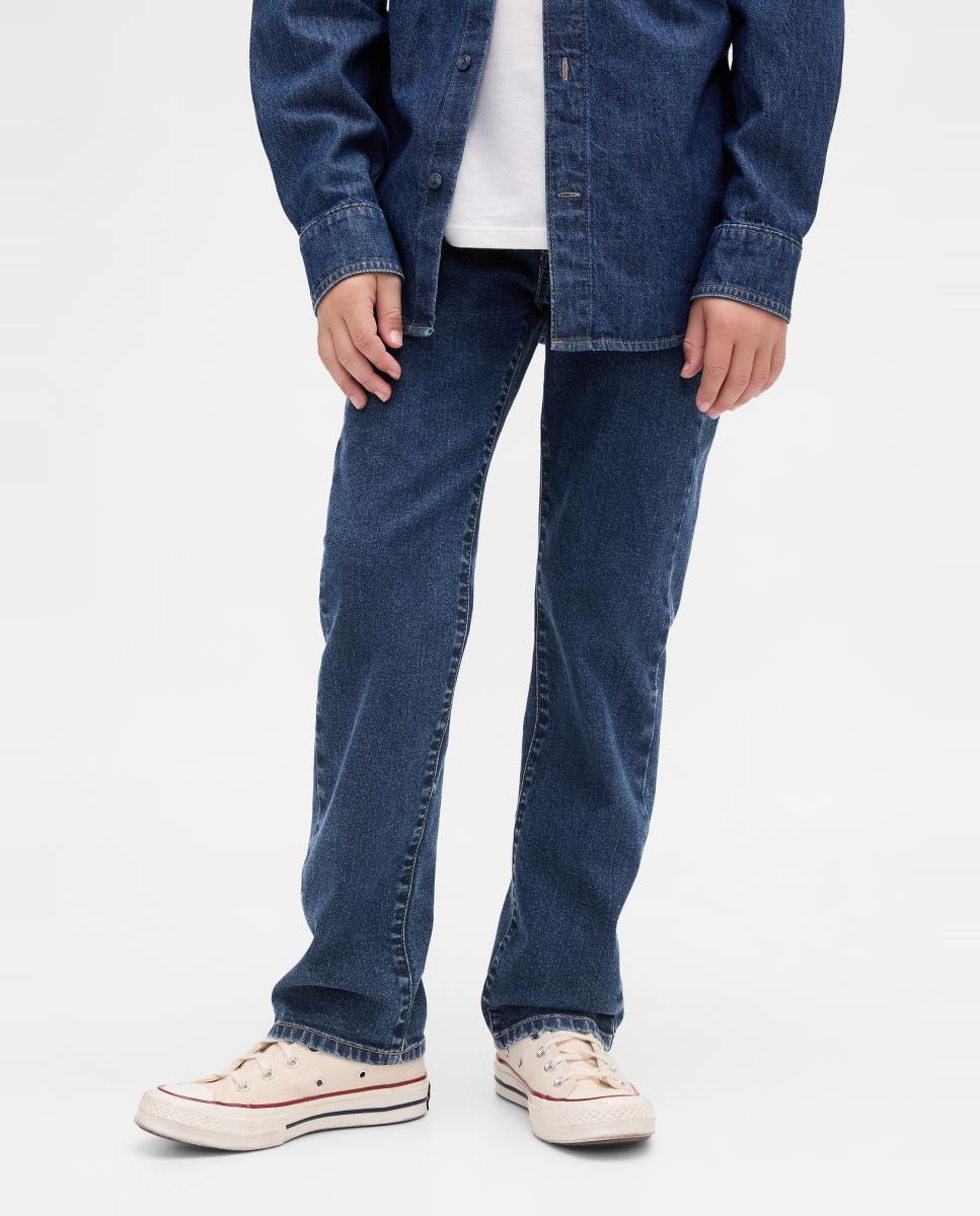 Jeans de 5 Bolsos Straight Fit Azul-claro-3