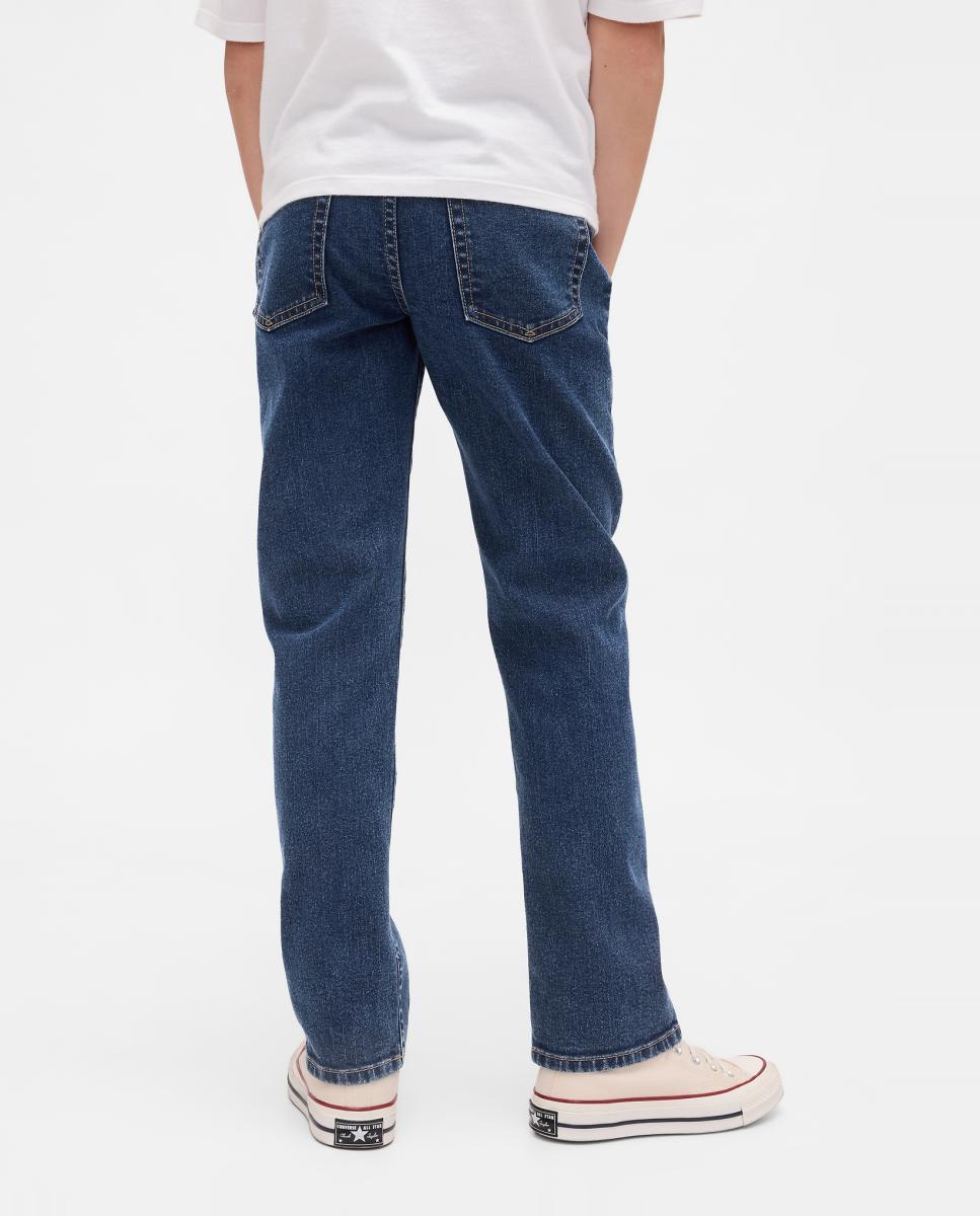Jeans de 5 Bolsos Straight Fit Azul-claro-4