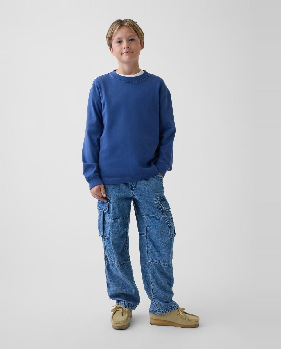 Imagem 0 de Jeans Cargo com Cintura Elástica e Atacadores