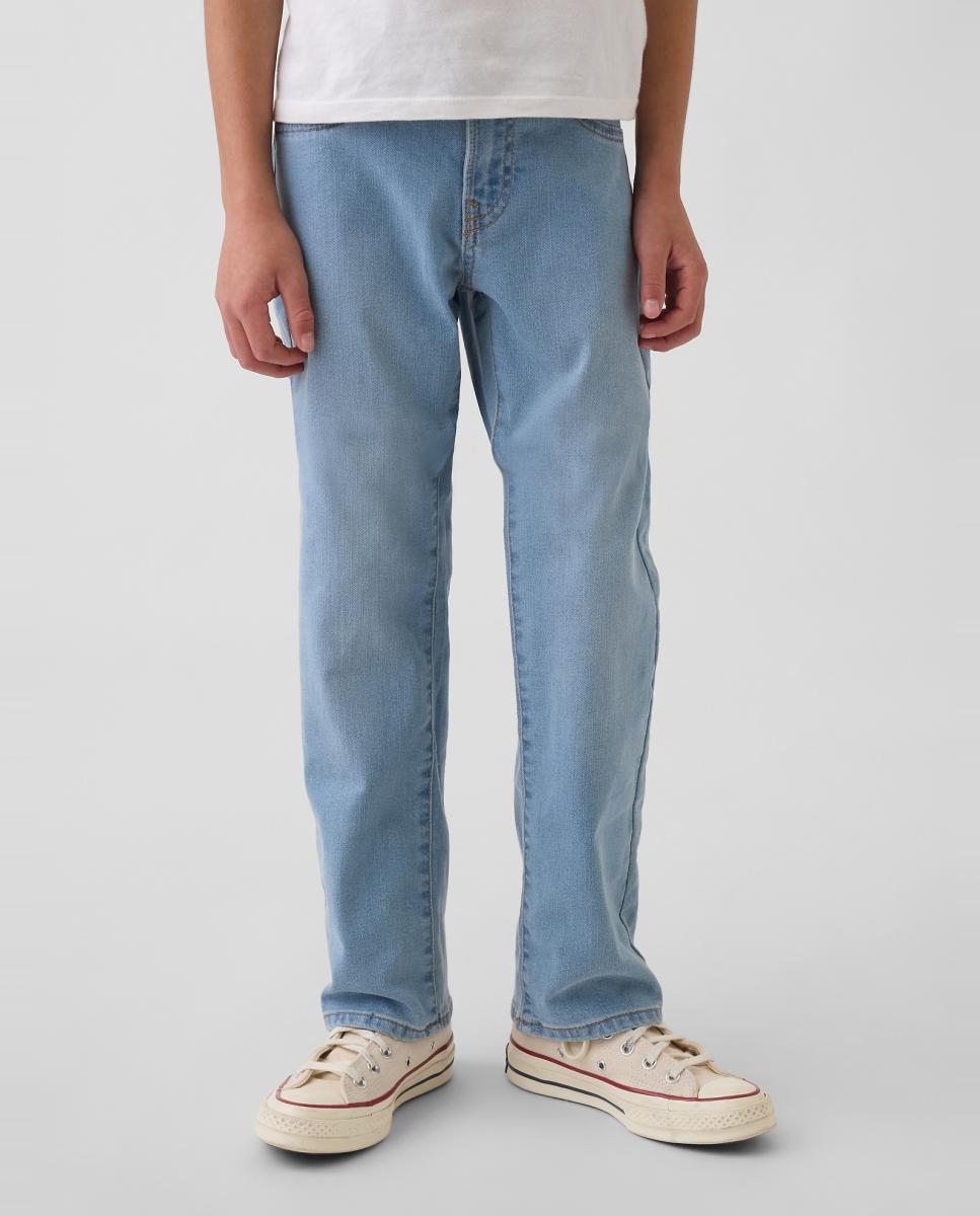 Jeans de 5 Bolsos Straight Fit Gap Azul-claro-3