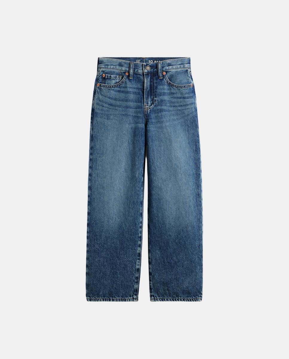 Jeans Baggy Tapered com Lavagem Azul-2