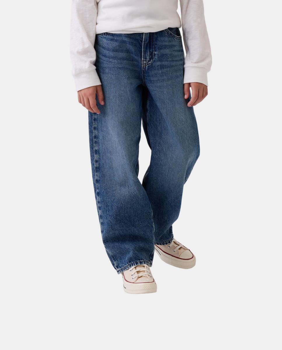 Jeans Baggy Tapered com Lavagem Azul-3