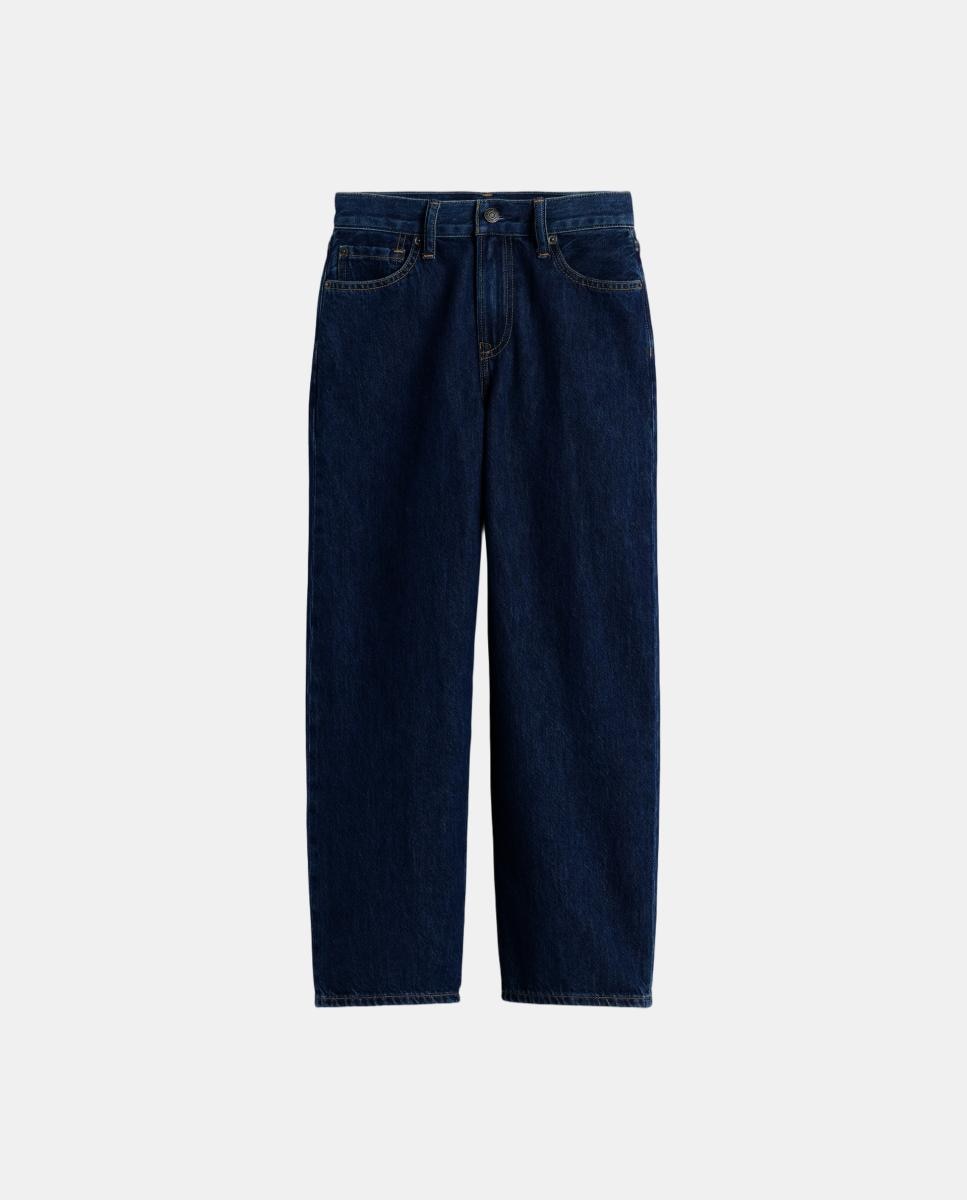 Jeans Baggy de Cinco Bolsos Azul-índigo-2