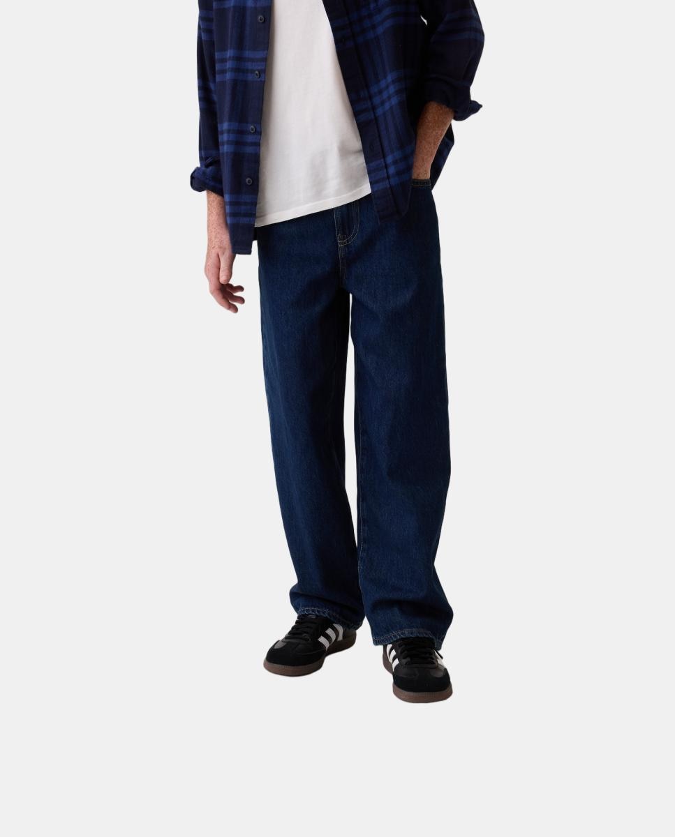Jeans Baggy de Cinco Bolsos Azul-índigo-3