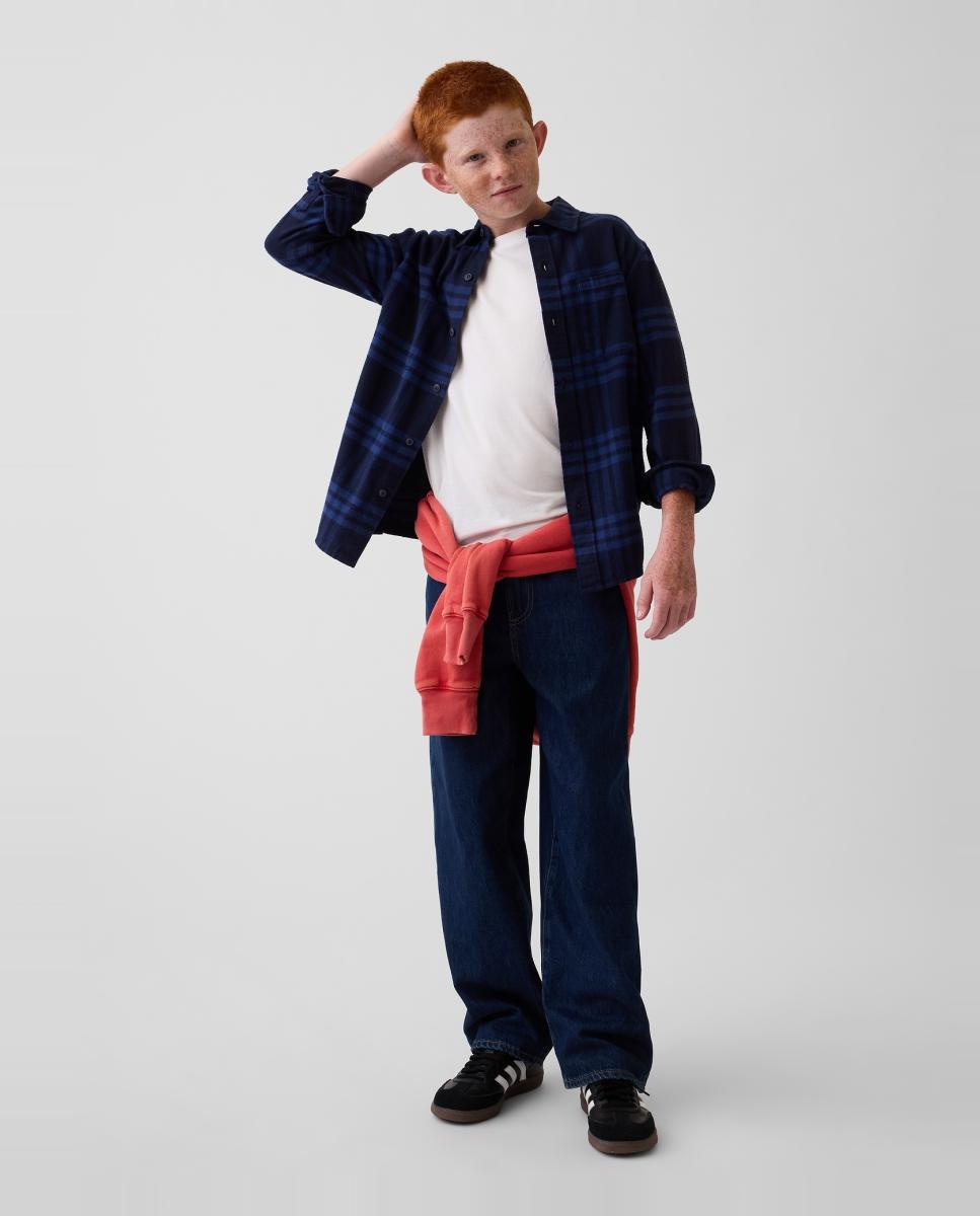 Jeans Baggy de Cinco Bolsos Azul-índigo-5