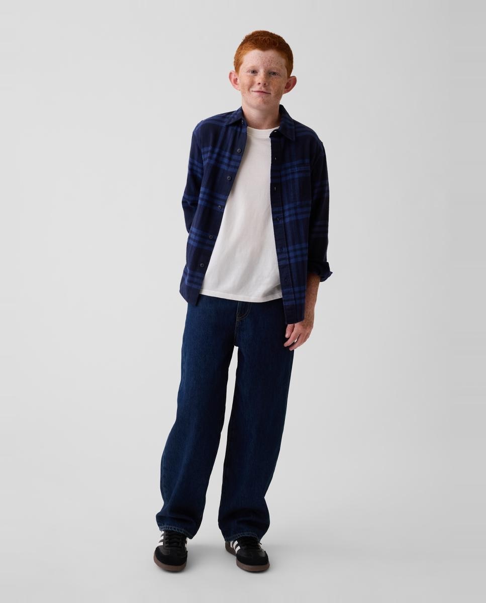 Jeans Baggy de Cinco Bolsos Azul-índigo-8