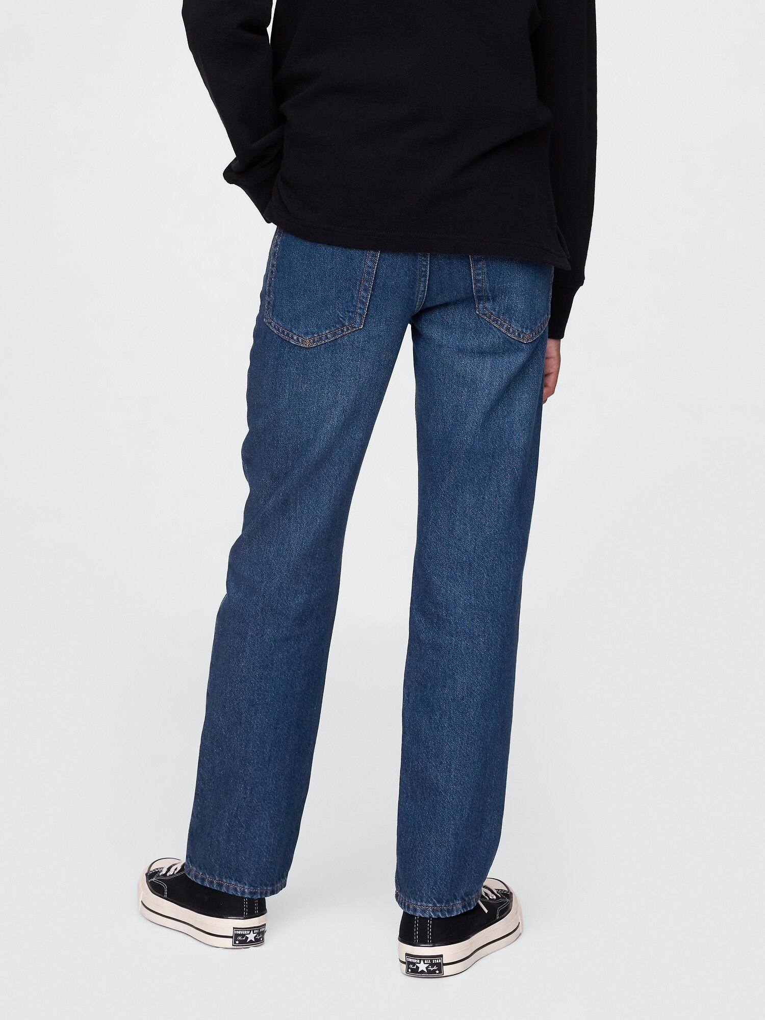Jeans com Cinco Bolsos Azul-escuro-3