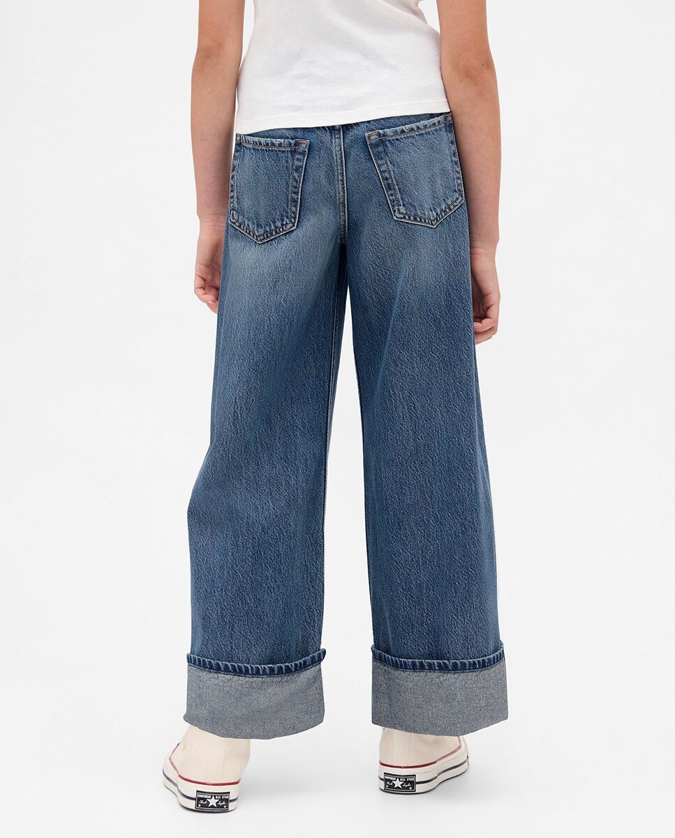 Pantalón vaquero de niña de pata ancha y cintura baja · Gap · El