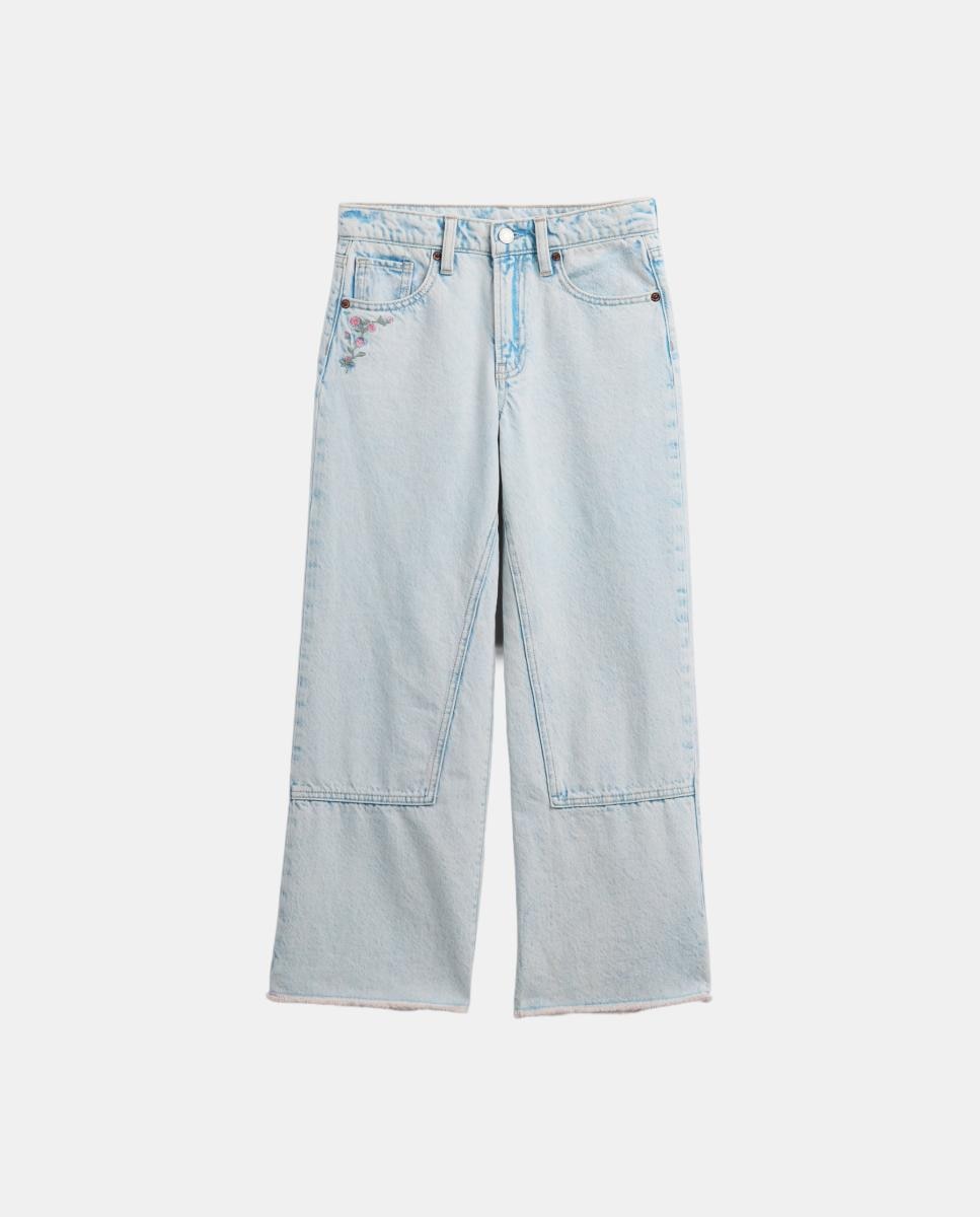 Jeans de Cintura Baixa e Boca de Sino Gap Azul-claro-2