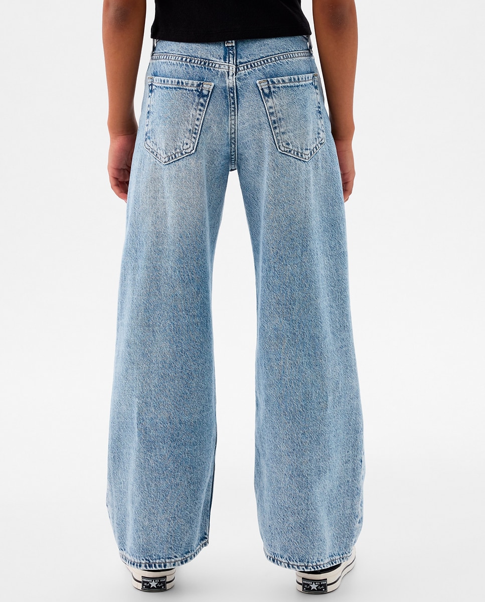 Jeans Clássicas com Cinco Bolsos Gap Azul-claro-3