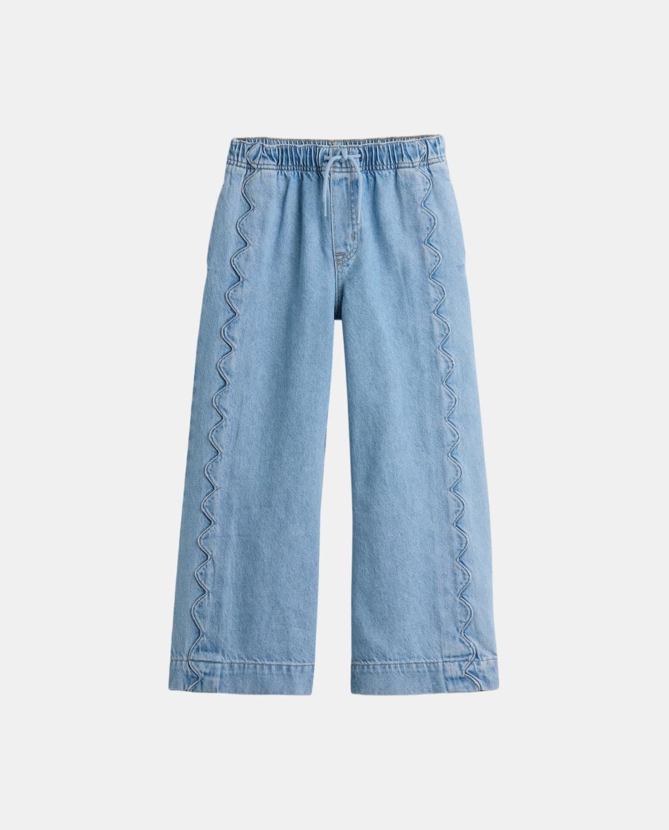 Jeans com Cintura Subida e Boca de Sino Gap Azul-claro-2