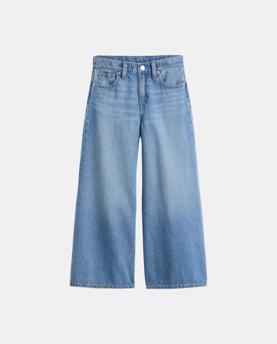 Jeans Baggy com Cintura Elástica Azul-2