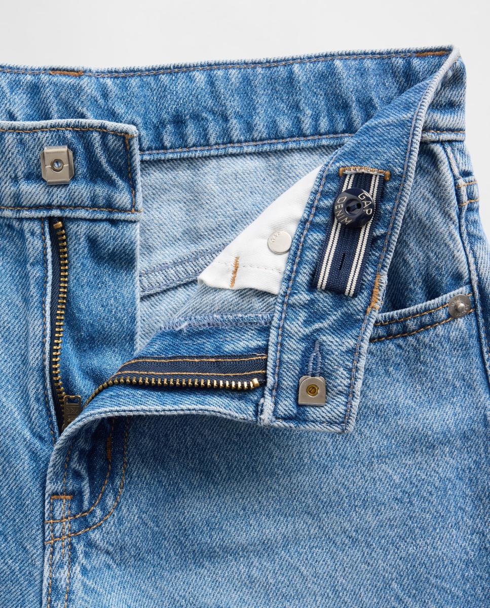 Jeans Baggy com Cintura Elástica Azul-5