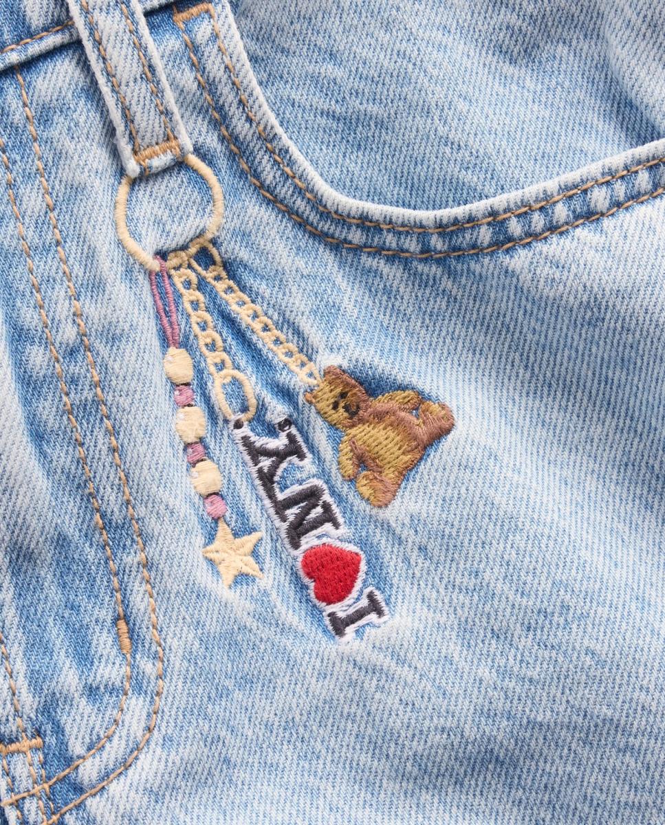 Jeans Baggy com Cintura Elástica Azul-claro-7