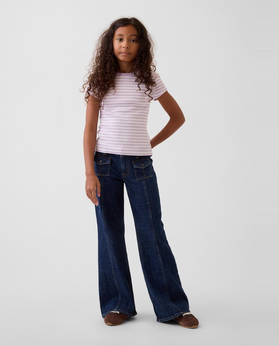 Vaquero de niña fiare con bolsillos de parche - Gap - Azul índigo Azul índigo-1
