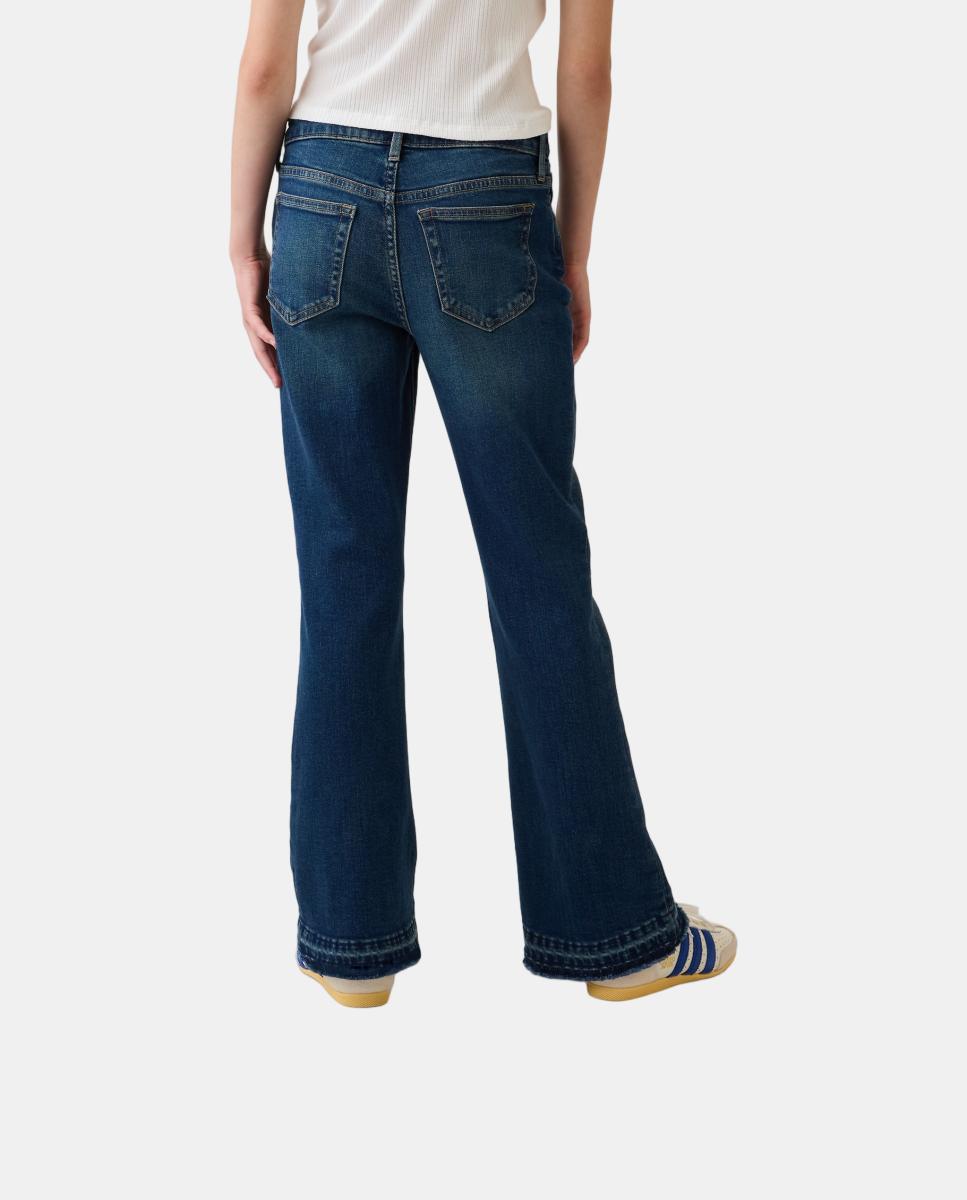 Jeans Lisas com Bolso de Remendo Azul-marinho-3