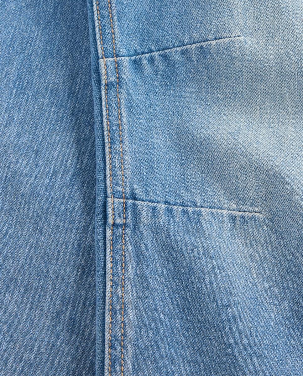 Jeans Lisas com Cintura Elástica Azul-5