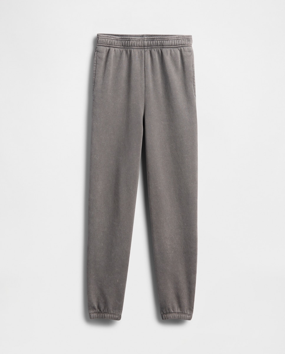 Calças Tipo Joggers Relaxed Fit Cinzento-2