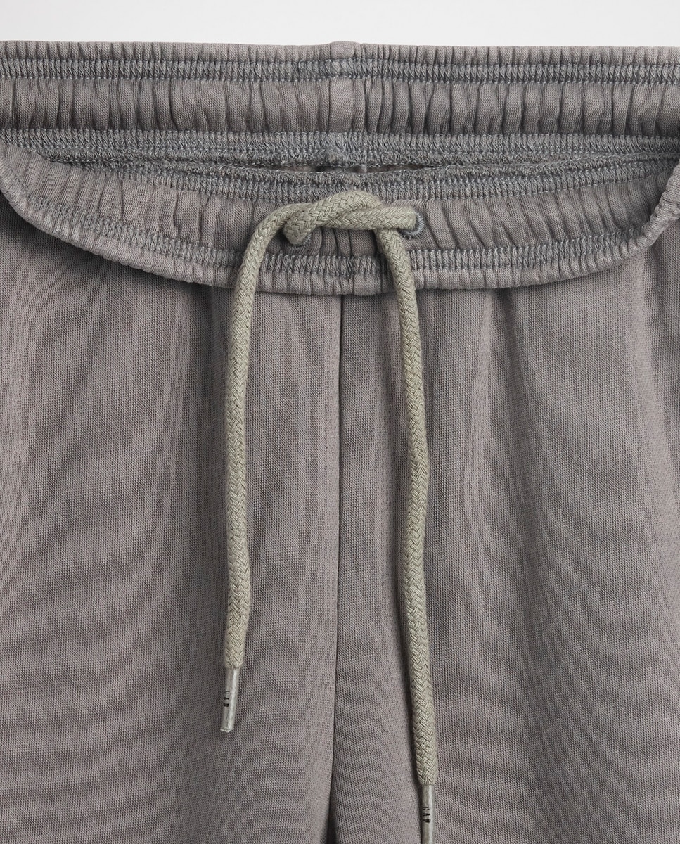 Calças Tipo Joggers Relaxed Fit Cinzento-3