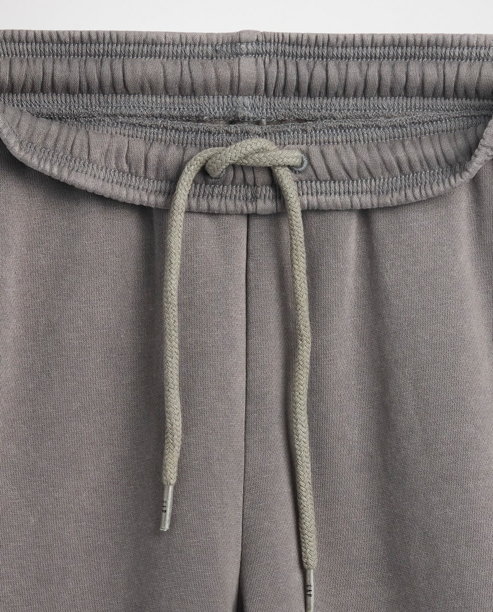 Joggers Relaxed Fit em Tecido VintageSoft Cinzento-3