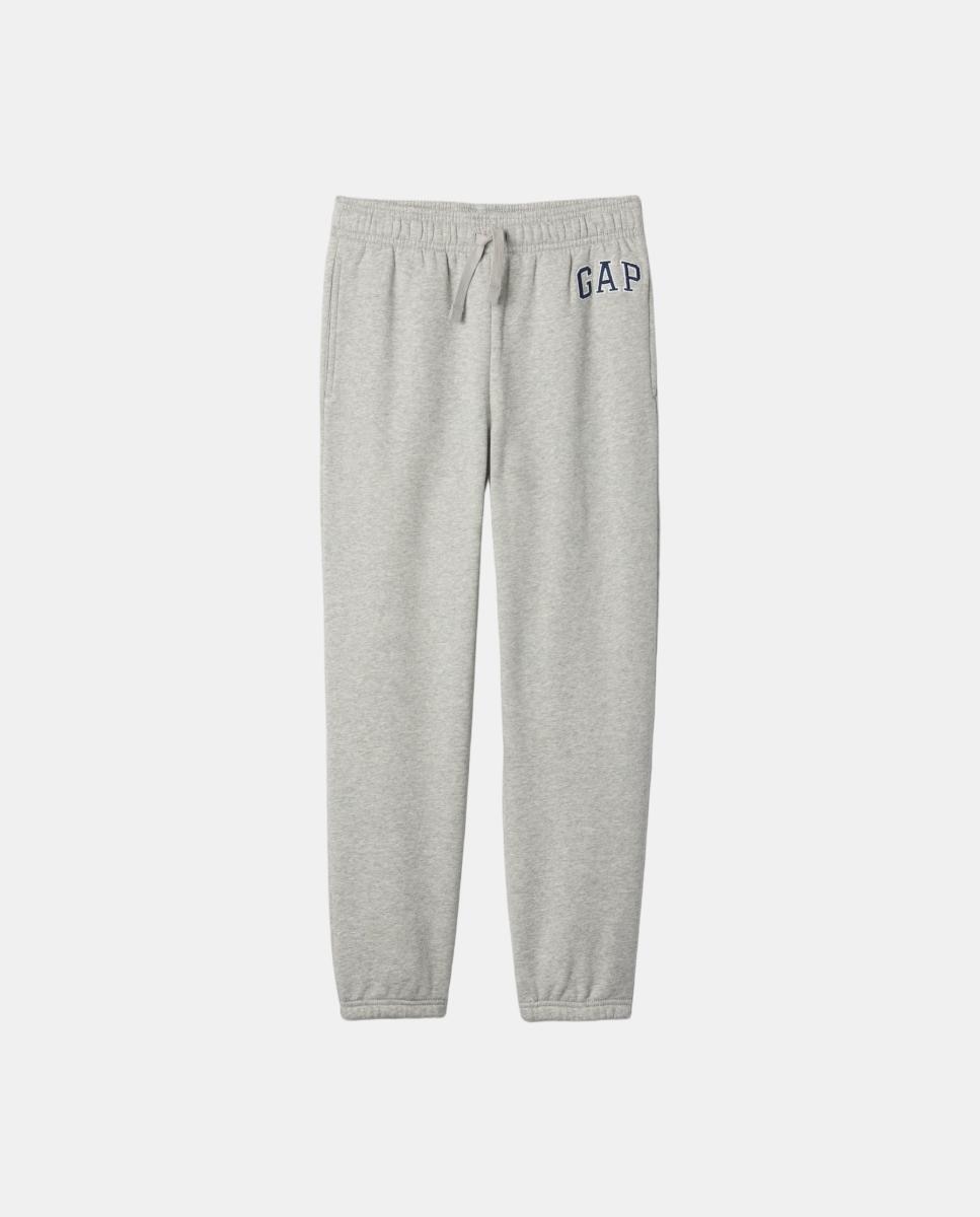 Imagen 0 de Pantalón de niño largo de algodón con cintura elástica Gris claro