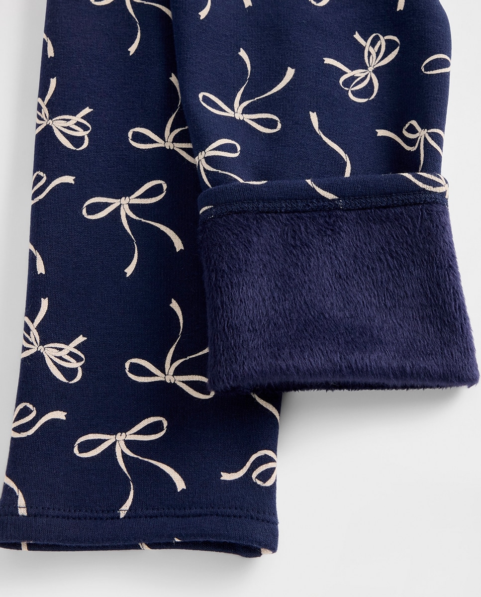 Leggings Cómodas para Criança com Fantasia e Cintura Elástica Azul-marinho-3