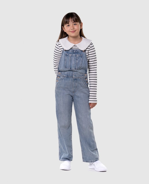 Imagem 0 de Macacão de Ganga com Alças Ajustáveis e Cinco Bolsos