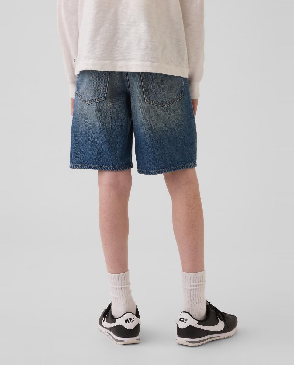 Calções de Tencel com Cintura Elástica e Cordões Gap Azul-claro-4