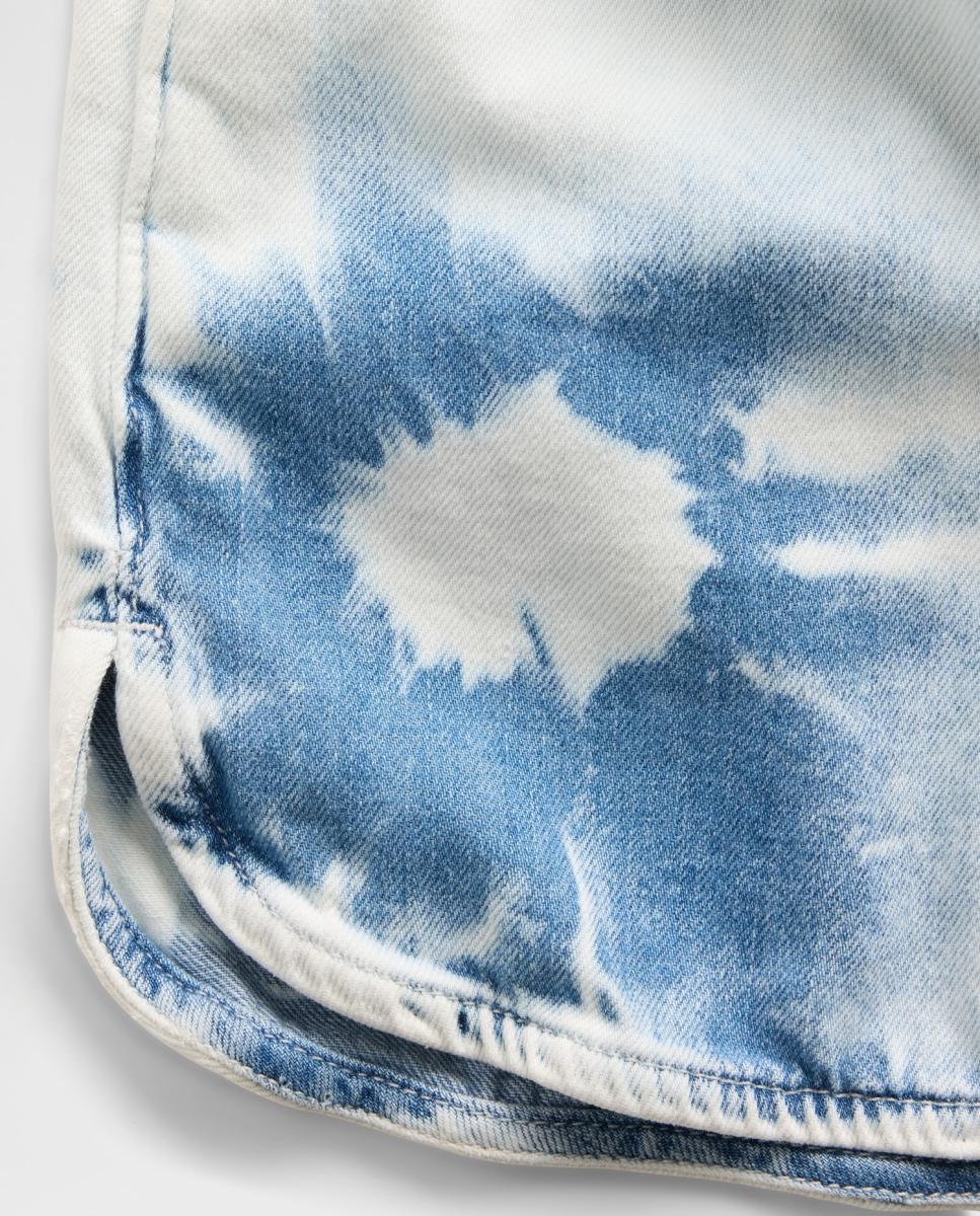 Calções de Ganga com Cintura Subida e Efeito Tie Dye Gap Azul-claro-5