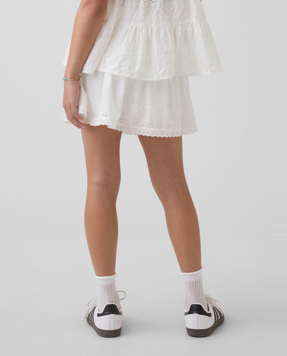 Saia-Calça de Algodão com Cós Elástico Gap Branco-3