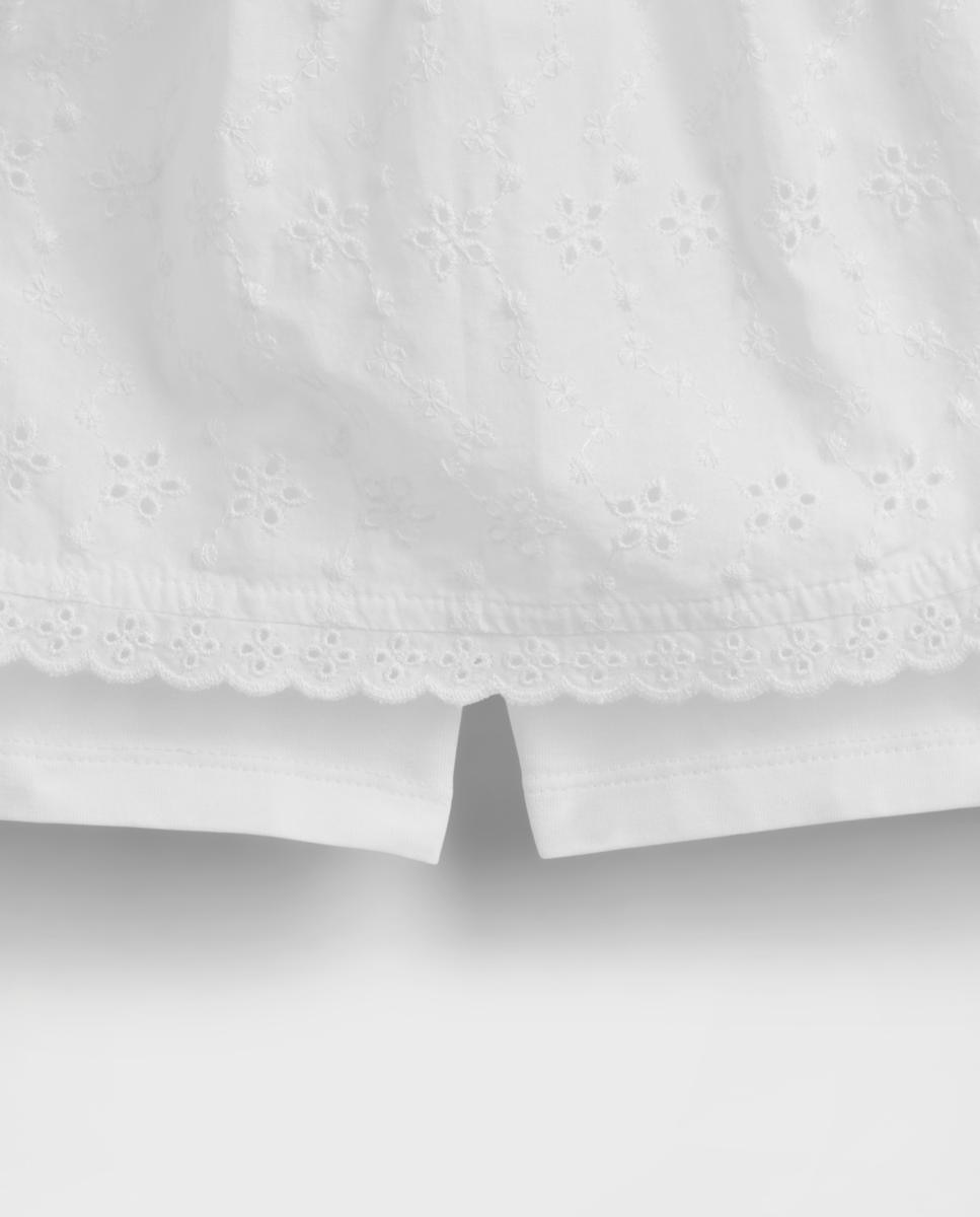 Saia-Calça de Algodão com Cós Elástico Gap Branco-4