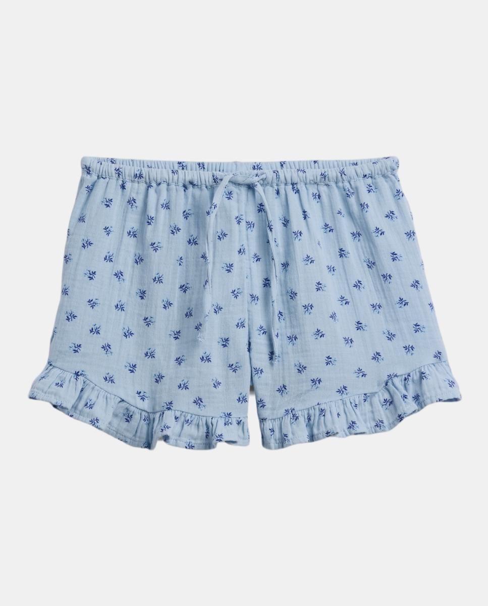 Shorts de niña anchos cintura elástica con cordones - Gap - Azul claro Azul claro-4