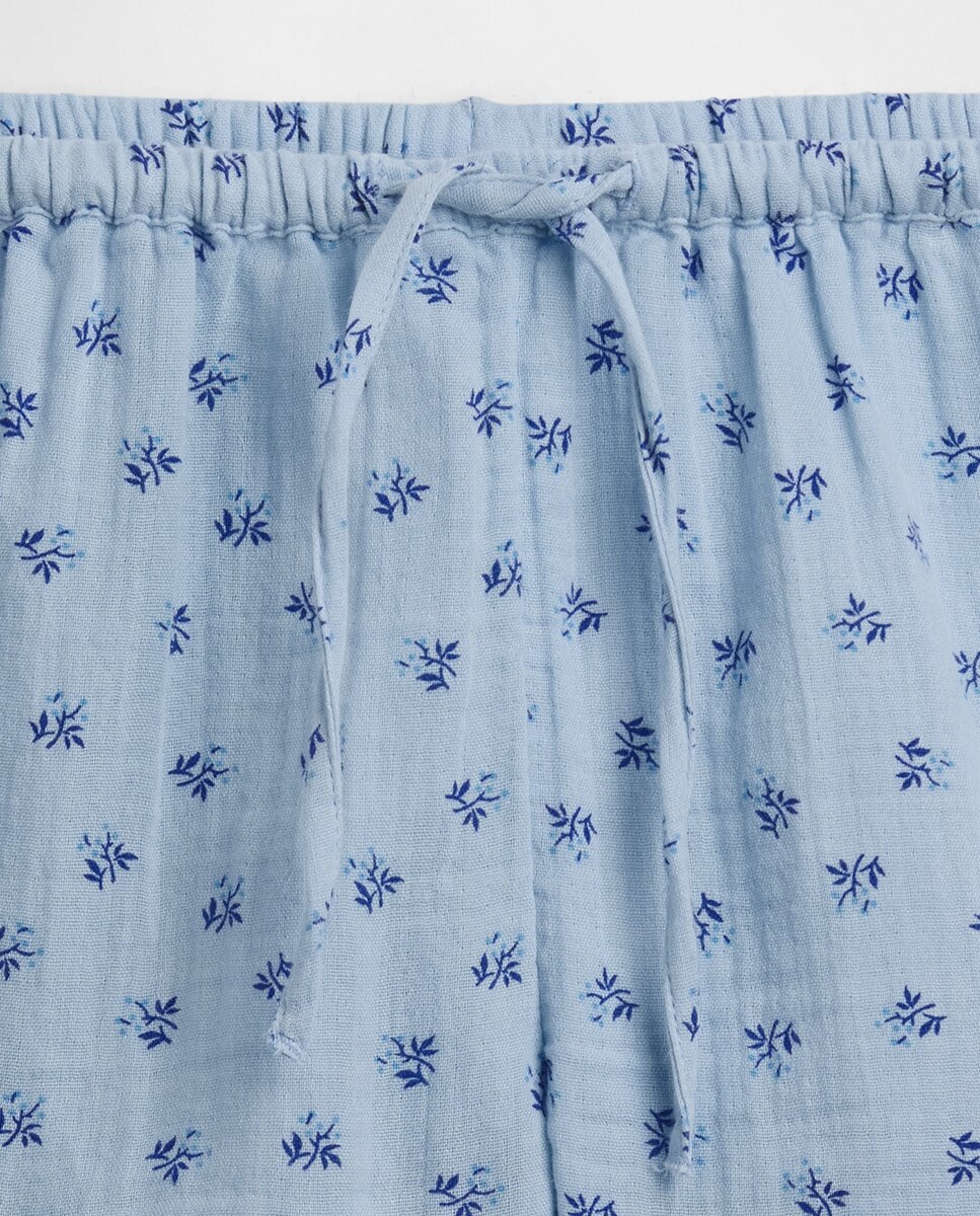 Shorts de niña anchos cintura elástica con cordones - Gap - Azul claro Azul claro-5