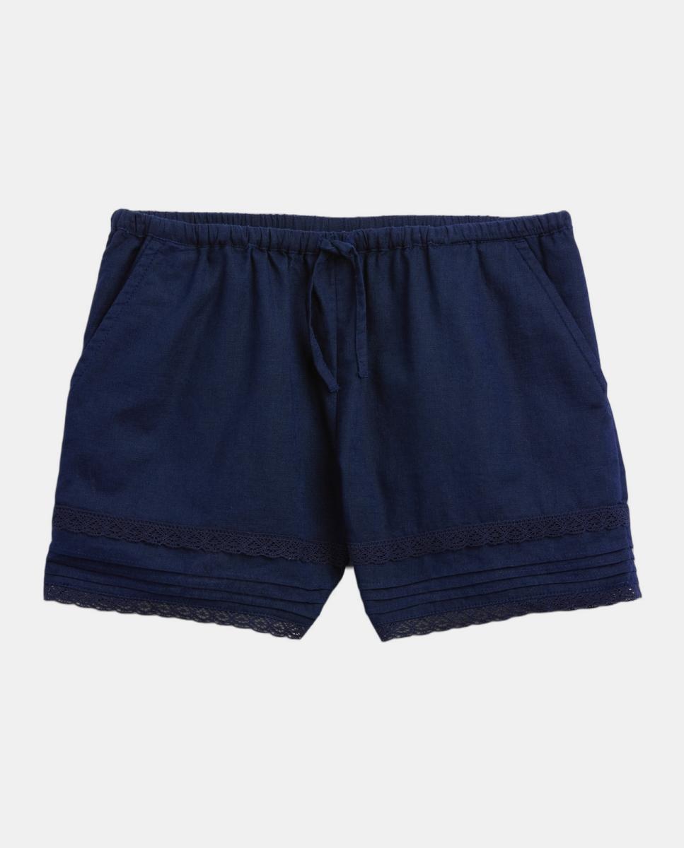 Calções com Cintura Elástica e Bolsos Laterais Gap Azul-4