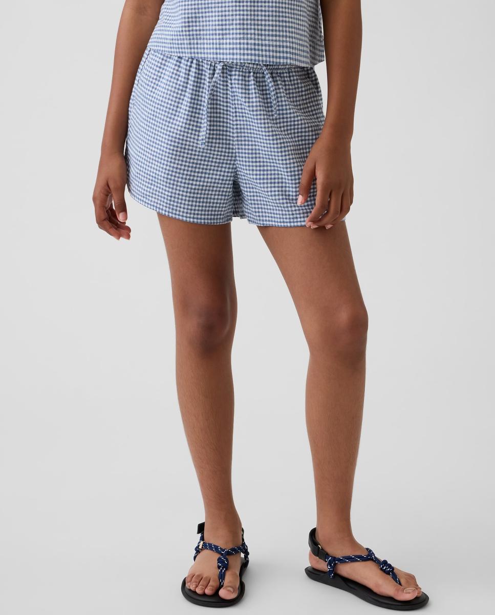 Calções com Cintura Elástica e Bolsos Laterais Gap Azul-claro-2