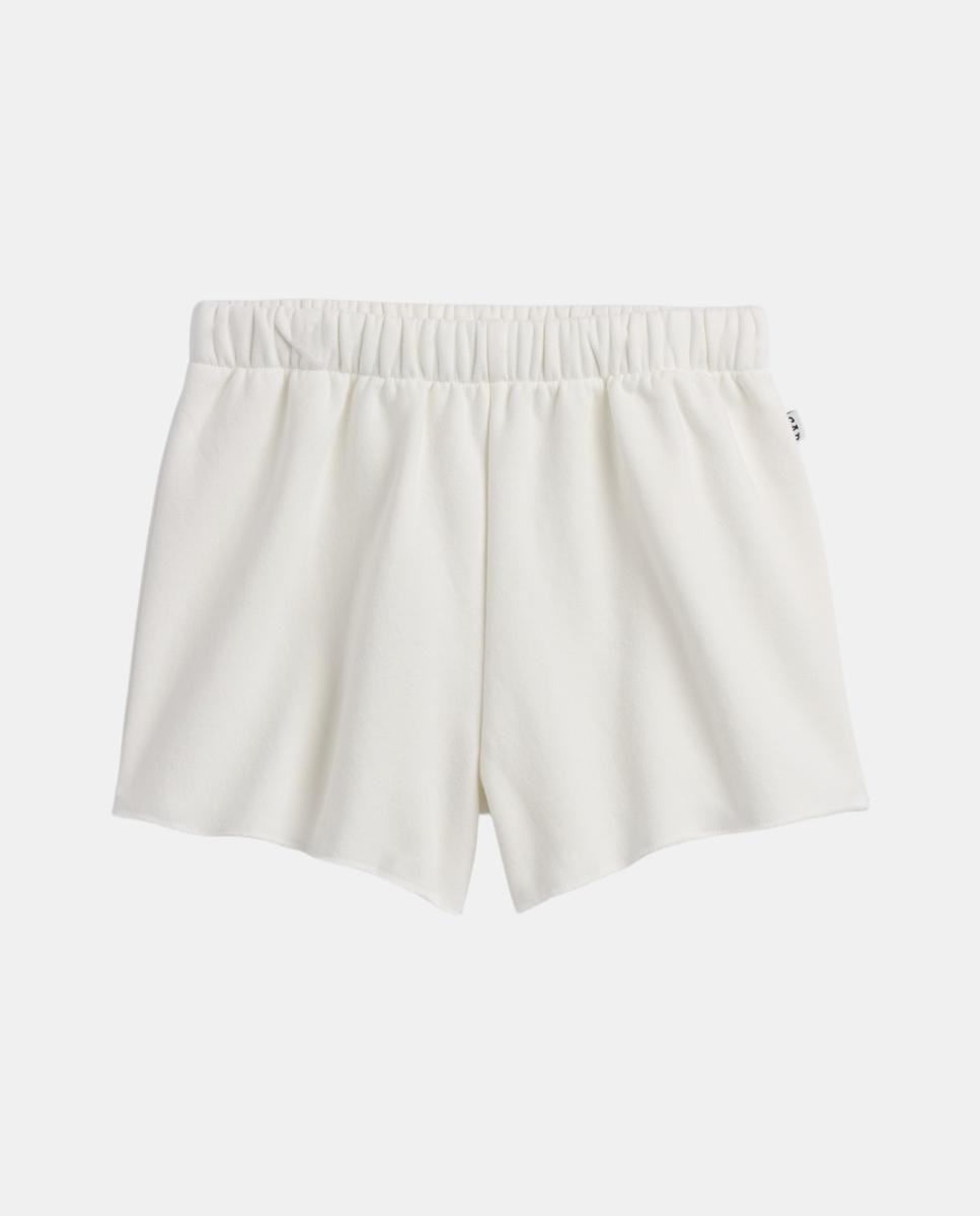 Calções de Felpa Relaxed Fit Branco-2
