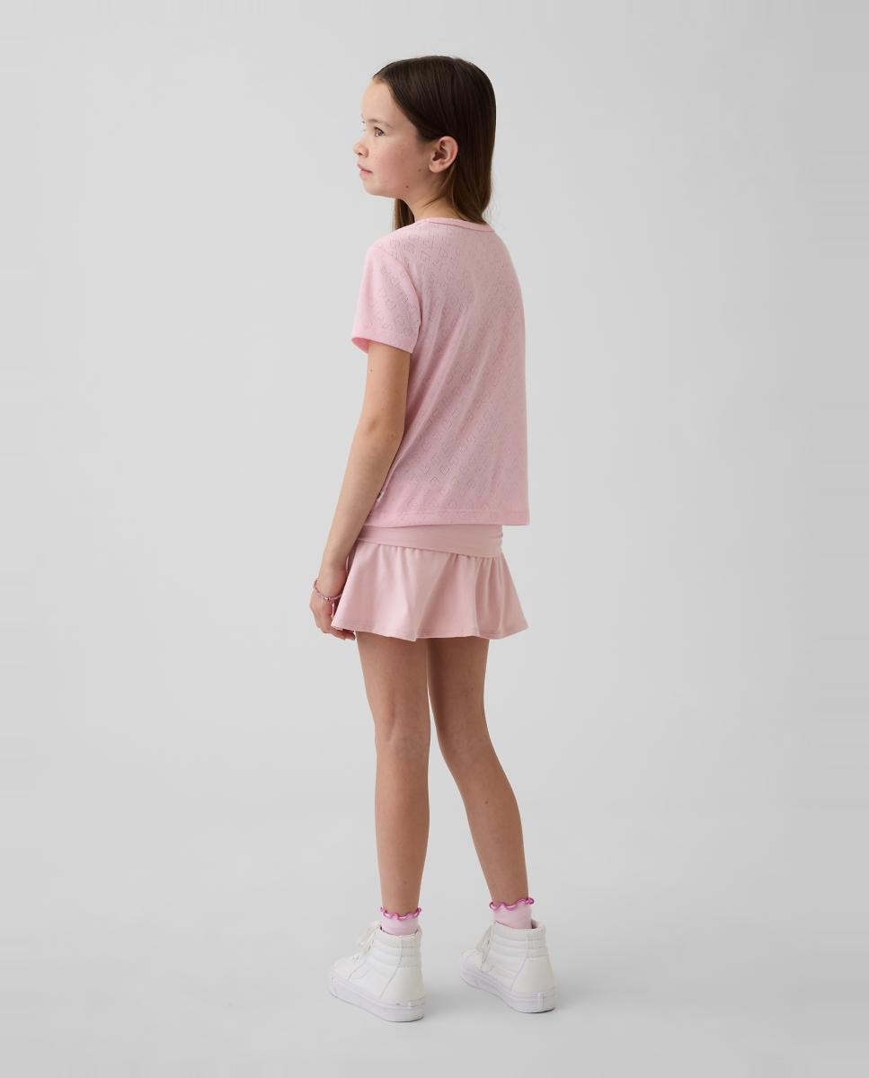 Skort de Malha com Cós Largo Gap Rosa-3