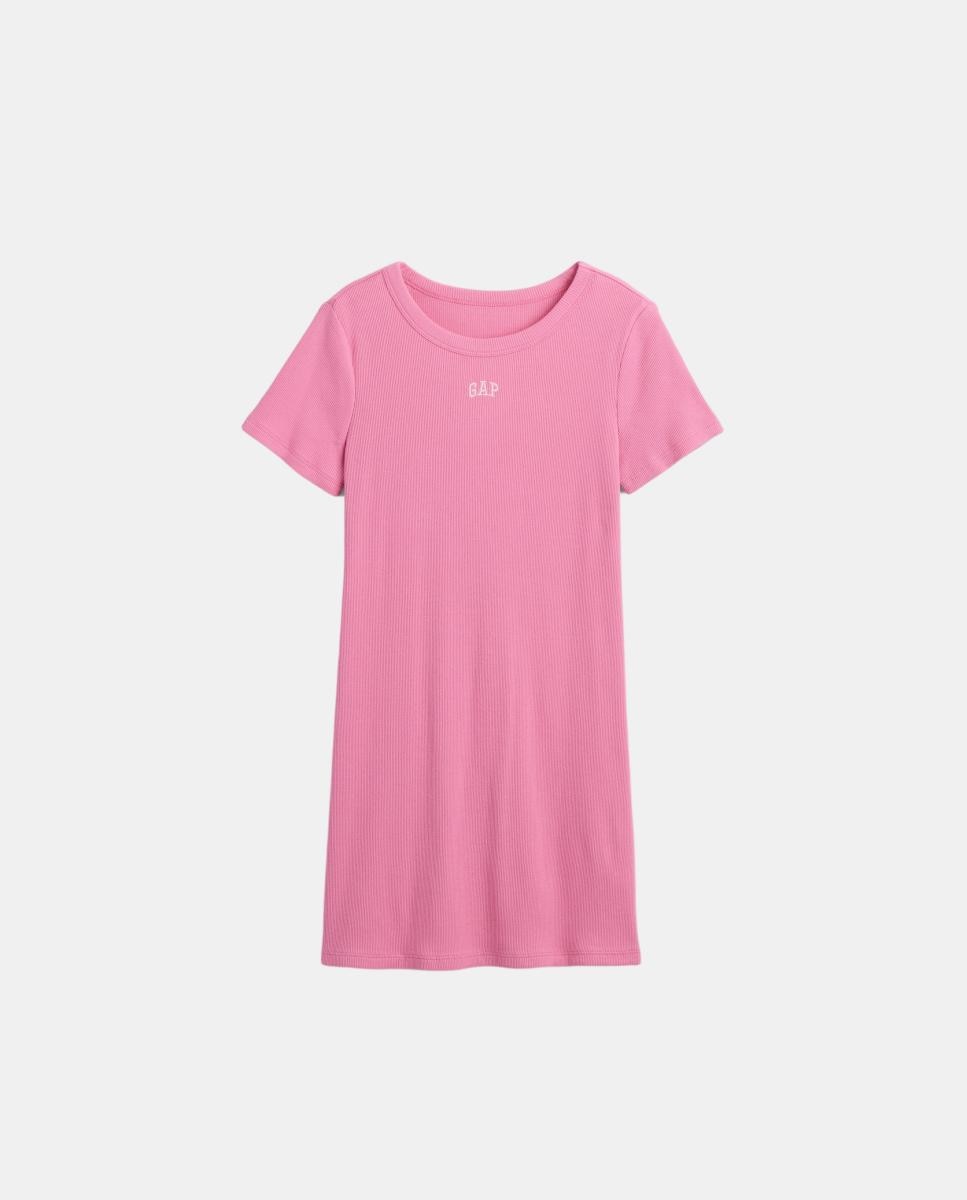 Vestido Camiseiro com Logótipo Rosa-2