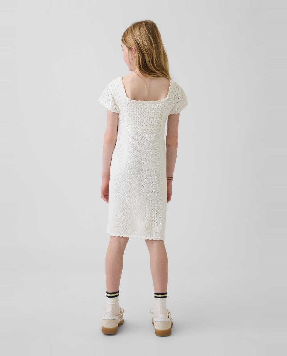 Vestido Curto de Ponto Liso Gap Branco-3