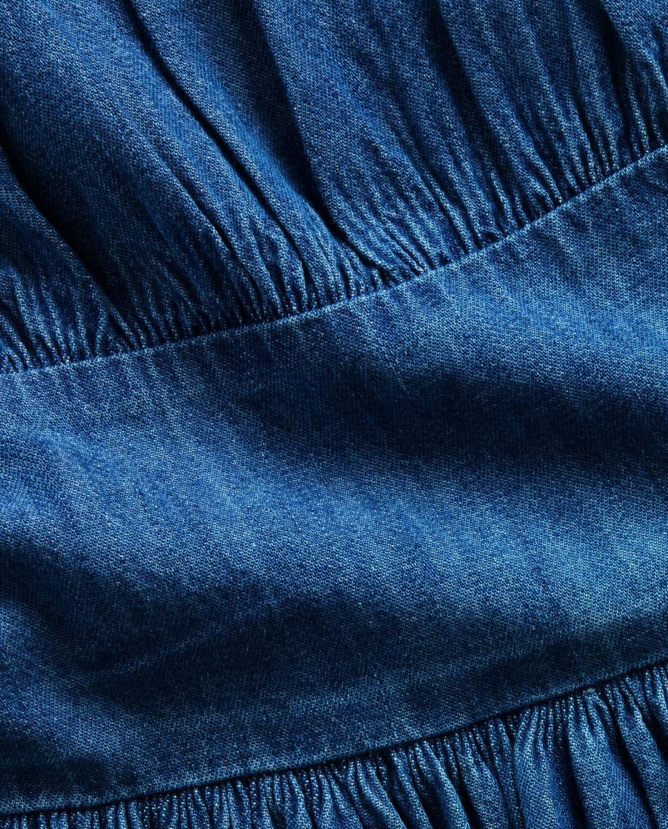 Vestido de Ganga Curto Azul-5