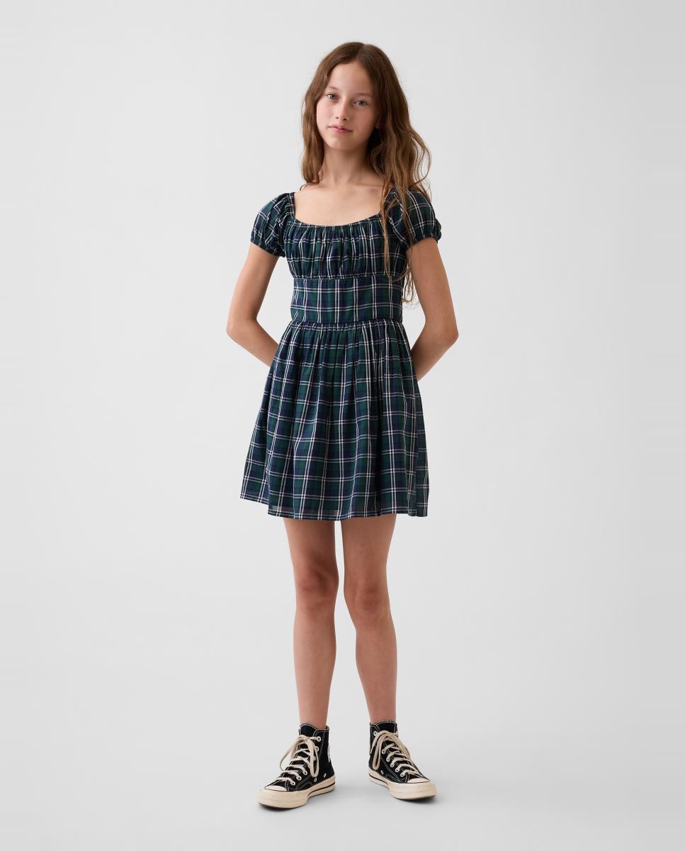 Vestido curto estampado Azul-marinho-4