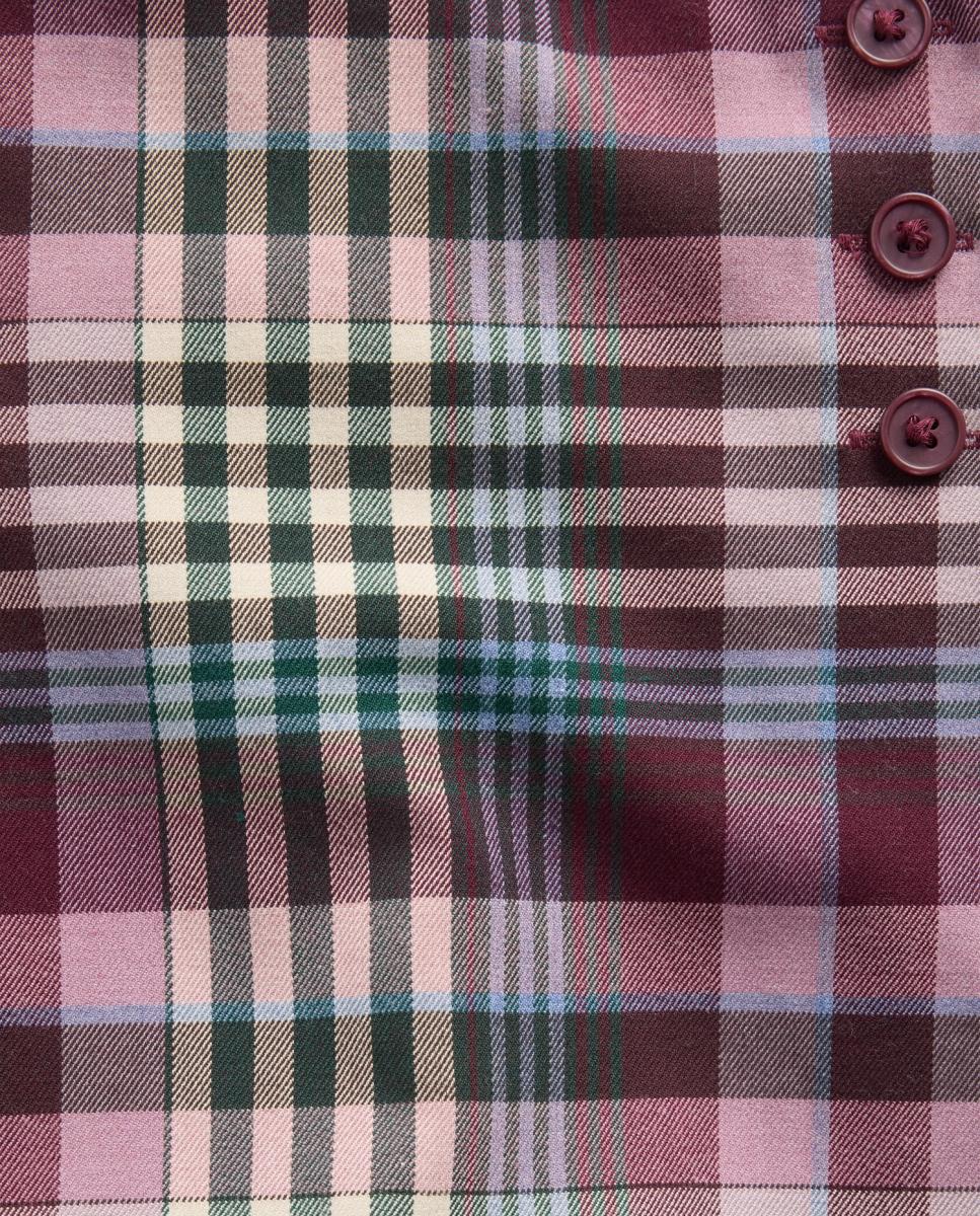 Saia Rodada com Estampado Escocês Multicolor-5
