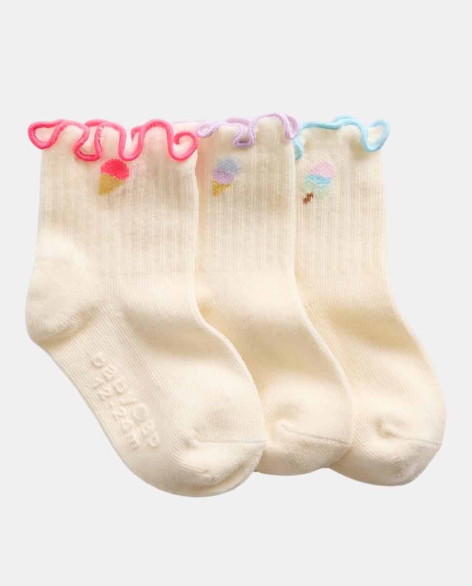 Imagem 0 de Pack de 3 Pares de Meias Curtas de Bebé com Folhos