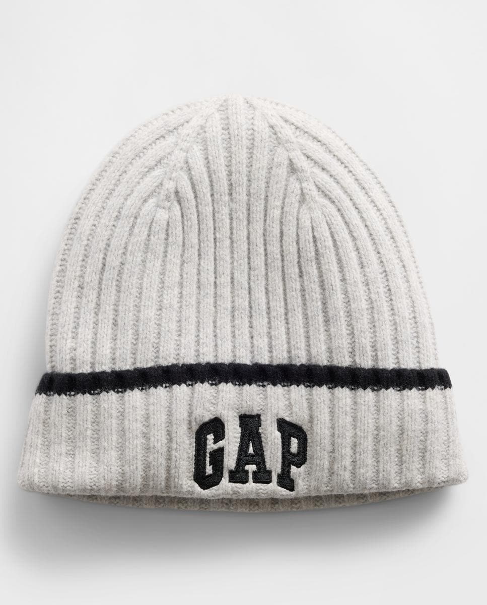 Gorro de Criança em Malha Suave e com Logótipo à Frente Cinzento-claro-1