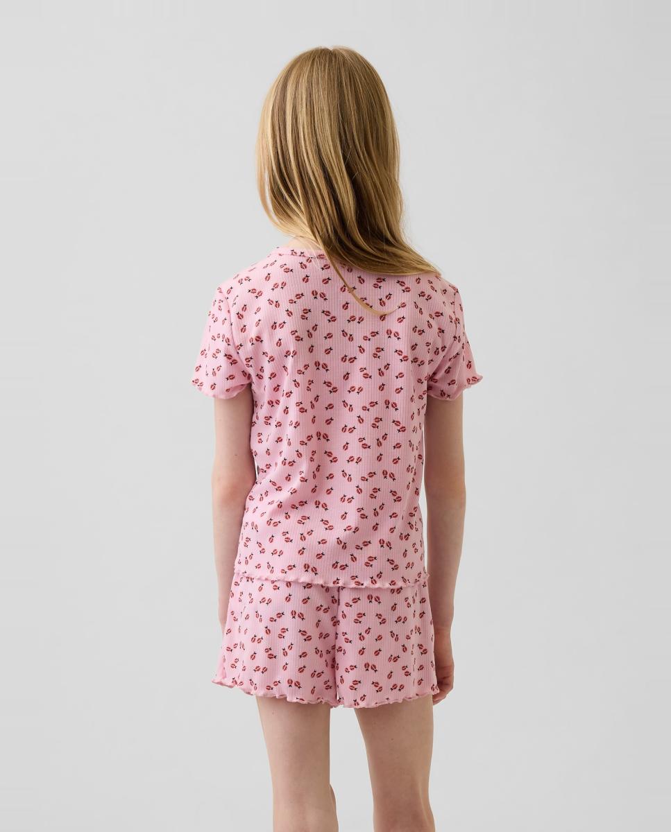 Pijama Completo de Malha Curto Gap Rosa-3