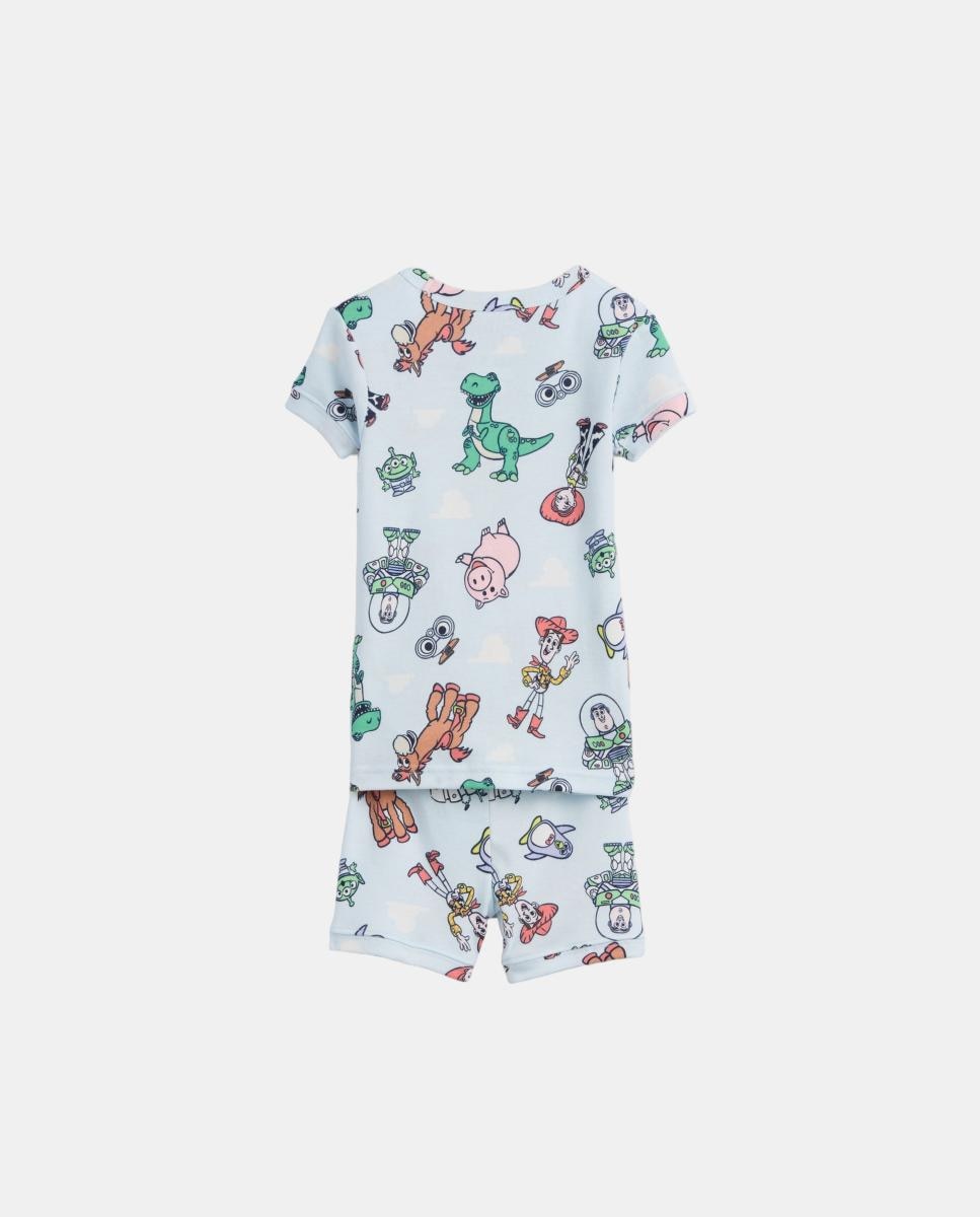 Pijama Completo Curto de Algodão Orgânico com Estampado Disney Azul-2