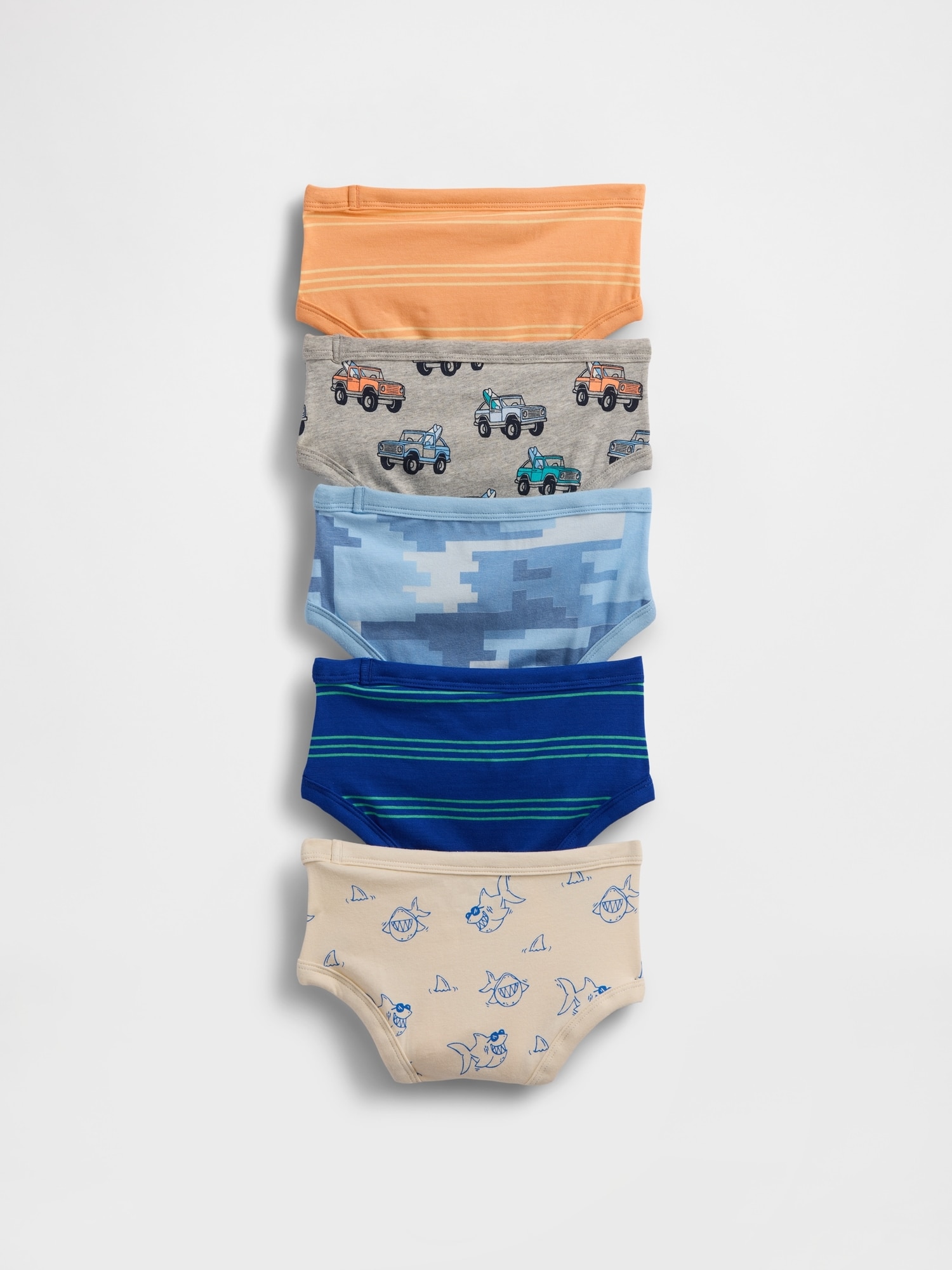 Pack de 5 Boxers Tipo Slip com Estampado de Fantasia Gap Branco-2