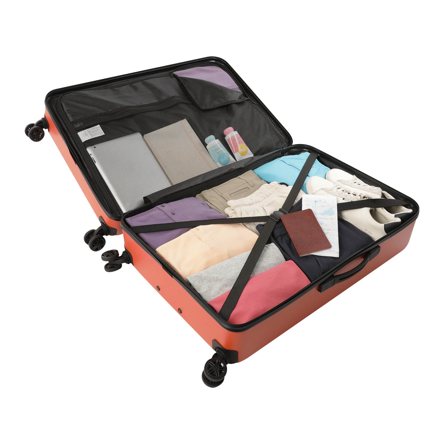 MALETA VIAJE 360 HELIOS L - NEGRO Naranja-5