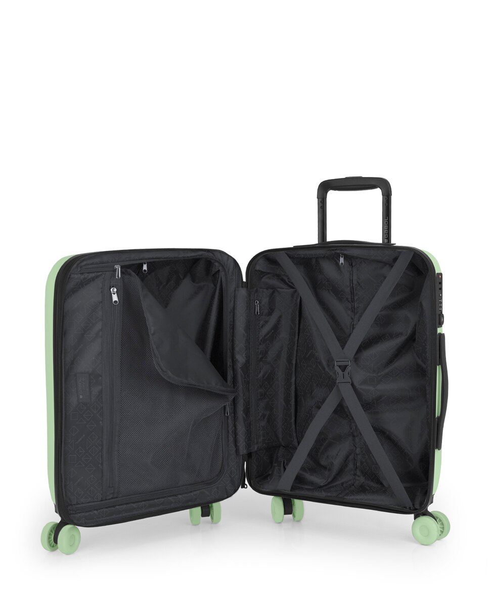 Maleta de Cabina expandible, rígida, con capacidad hasta 42,8 L Verde claro-4