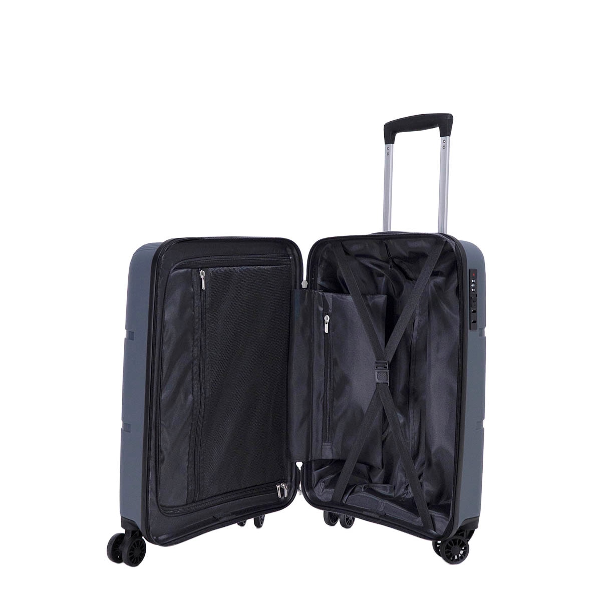 Maleta trolley cabina polipropileno 55,4cm 2,6kg El Corte Inglés Gris-2